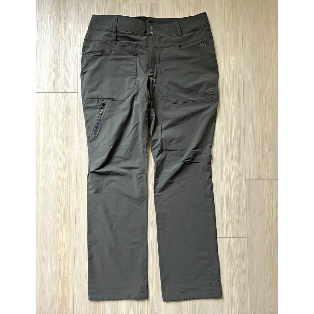Outdoor Research Women's Gray Straight Voodoo Hiking Pants Size 12 Zip Pocket